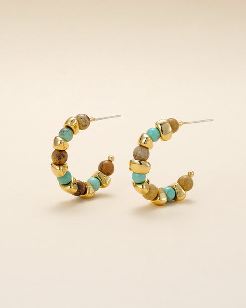 Beaded Color Hoop Earrings