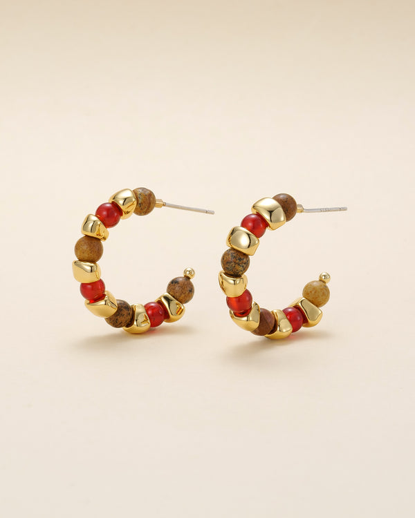 Color Beaded Hoop Earrings