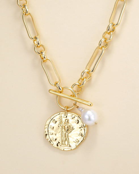 Baroque Pearl Coin Necklace