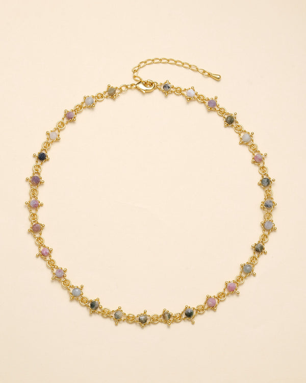 Real Stones Beaded Braided Necklace