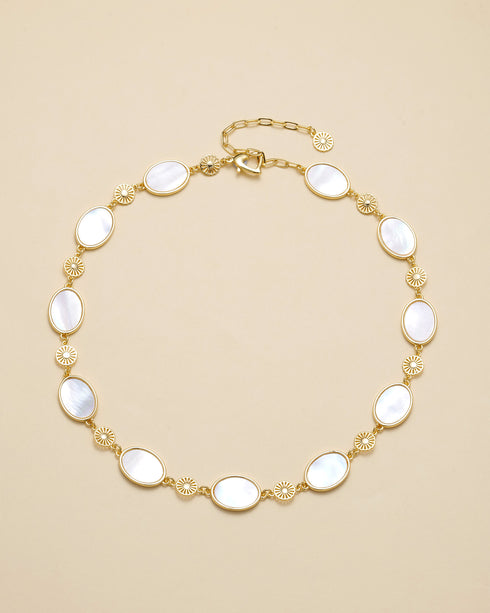 Oval White Mother-of-Pearl Necklace