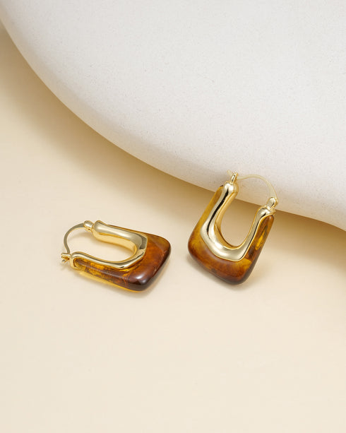 Resin Sculpted Hoop Earrings
