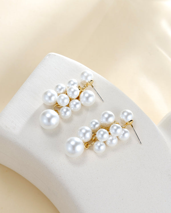 Cluster Pearl Earrings