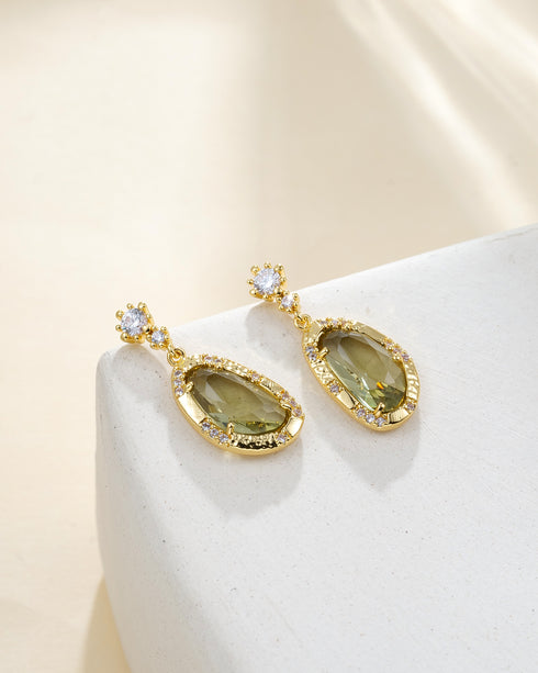 Teardrop Accent Stone Earrings
