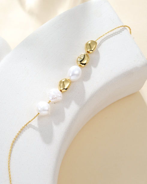 Baroque Pearl Gold Necklace