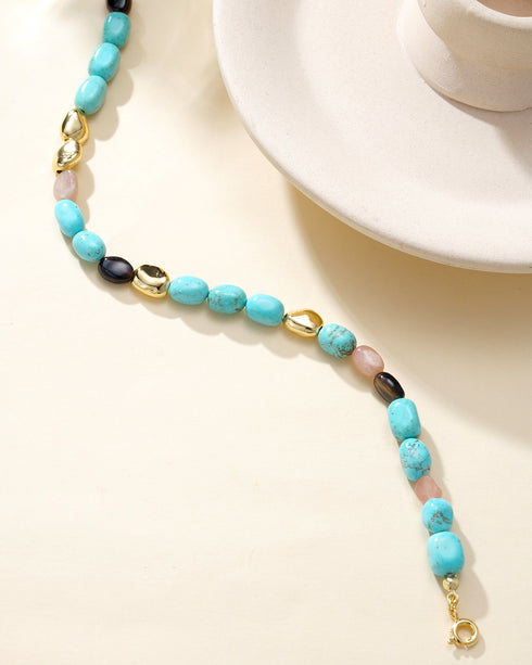 Beaded Turquoise Necklace, Earrings or Full Set