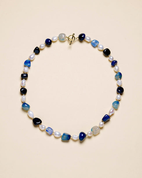 Blue beaded necklace