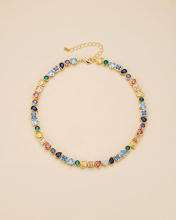 Rainbow Gemstone Choker Necklace