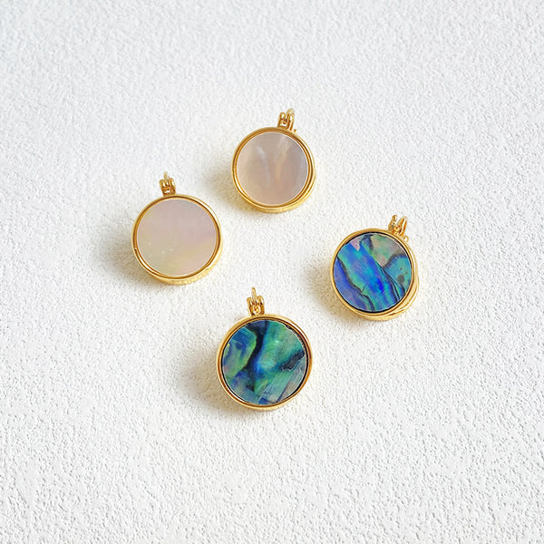 Abalone and white Mother of Pearls Shell-shaped earrings - Zafari Studio Jewelry