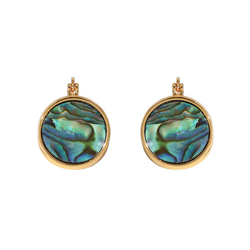 Abalone and white Mother of Pearls Shell-shaped earrings - Zafari Studio Jewelry