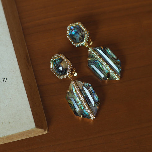 Abalone & Mother-of-pearl Ear Clips - Zafari Studio Jewelry