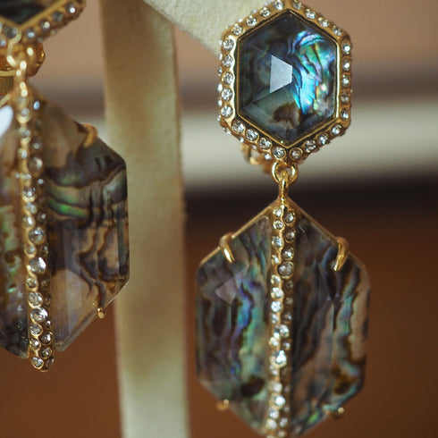 Abalone & Mother-of-pearl Ear Clips - Zafari Studio Jewelry