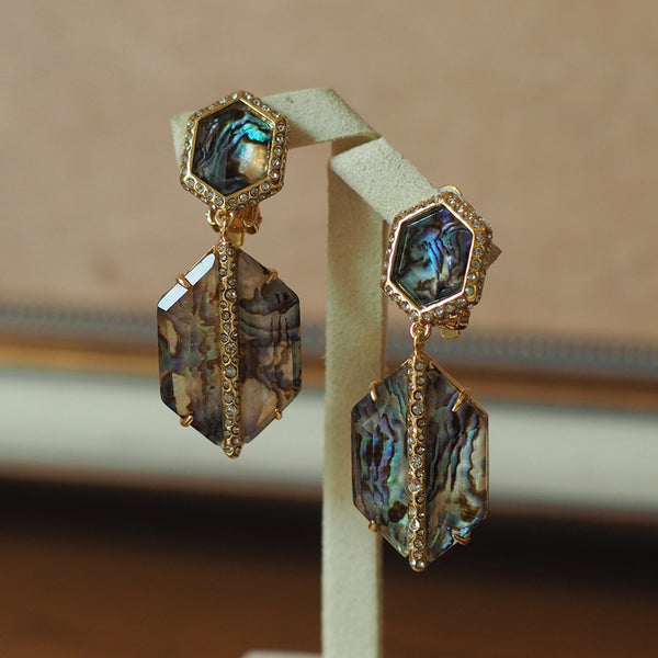 Abalone & Mother-of-pearl Ear Clips - Zafari Studio Jewelry