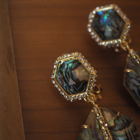 Abalone & Mother-of-pearl Ear Clips - Zafari Studio Jewelry