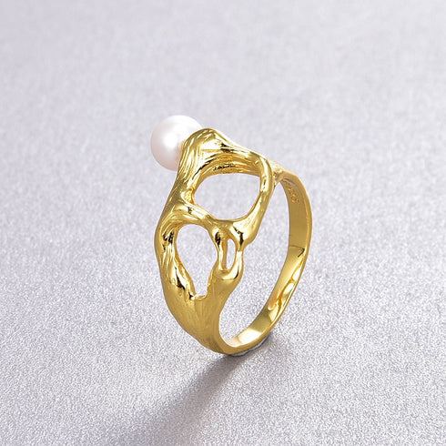 Chaotic Freshwater Pearl Ring - Zafari Studio Jewelry