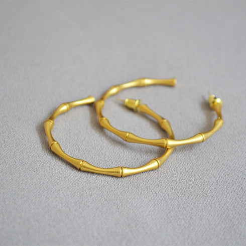 Bamboo Style Hoop Earrings - Zafari Studio Jewelry