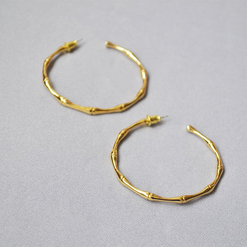 Bamboo Style Hoop Earrings - Zafari Studio Jewelry