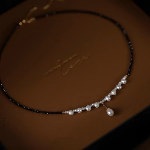 Black Black Spinel Beads Baroque Necklace - Zafari Studio Jewelry