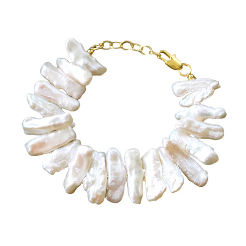 Baroque Pearl Chain Bracelet - Zafari Studio Jewelry