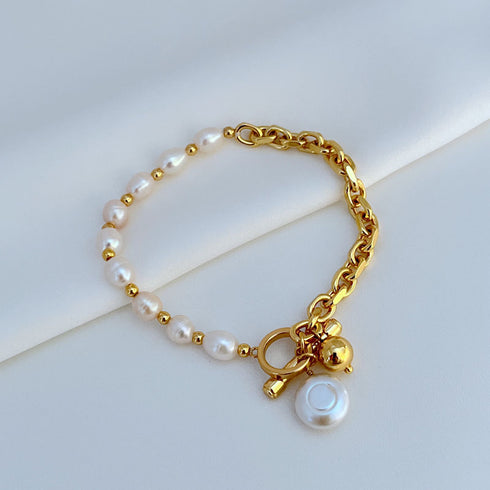 Freshwater Pearl Beaded Chain Necklace & Bracelet or Full Set - Zafari Studio Jewelry