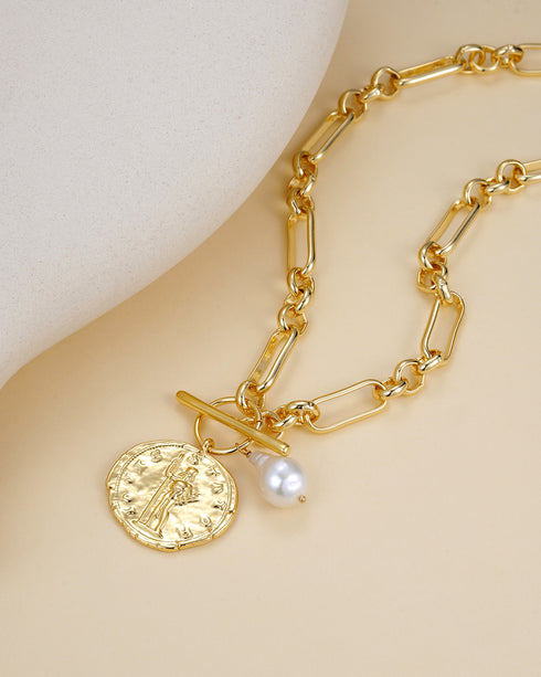 Baroque Pearl Coin Necklace
