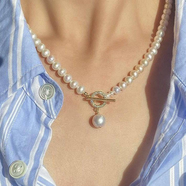Fashion Freshwater Pearl Collar Pendant Necklace - Zafari Studio Jewelry