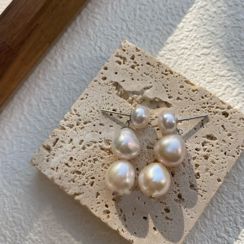 Teardrop Barqoue Pearl Drop Earrings - Zafari Studio - Zafari Jewlery
