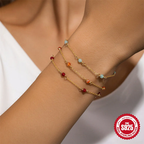 Handmade Beaded Agate Bracelet - Zafari Studio Jewelry