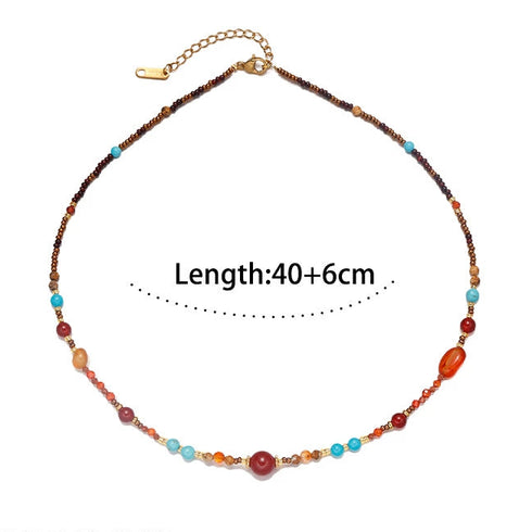 Dopamine Beaded Coin Pendant Necklace - Zafari Studio Jewelry