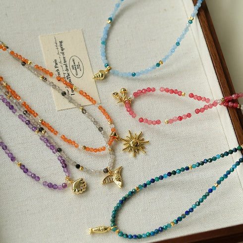 Multicolor Natural Stones Beaded Necklace - Zafari Studio Jewelry