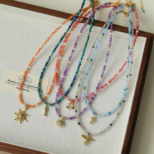 Multicolor Natural Stones Beaded Necklace - Zafari Studio Jewelry
