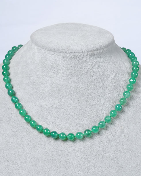 Beaded Green Agate Necklace