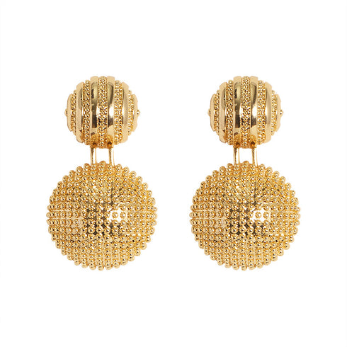 Dual Ball Gold Earrings - Zafari Studio Jewelry