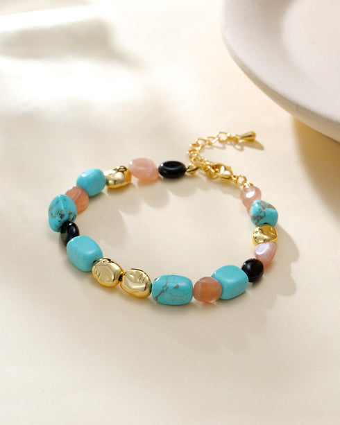 Beaded Turquoise Necklace, Earrings or Full Set