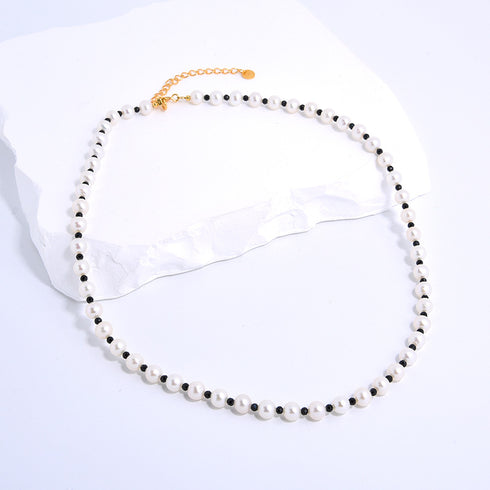 Black Spinel Pearls Beaded Necklace - Zafari Studio Jewelry