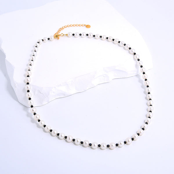 Black Spinel Pearls Beaded Necklace - Zafari Studio Jewelry