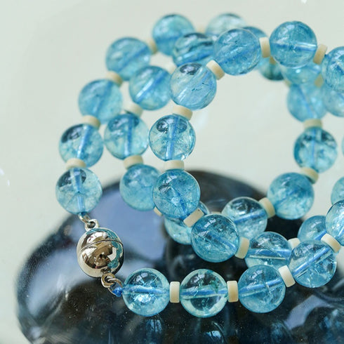 Blue Crystal Magnetic Clasp Necklace - Zafari Studio Jewelry