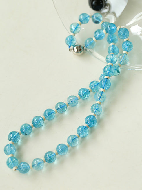 Blue Crystal Magnetic Clasp Necklace - Zafari Studio Jewelry