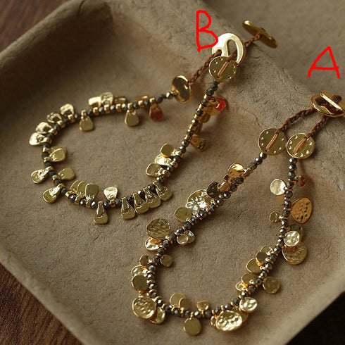 Gold Coin Pendant Bracelet - Zafari Studio Jewelry