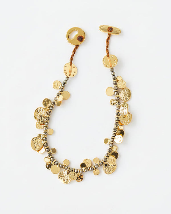 Gold Coin Pendant Bracelet - Zafari Studio Jewelry