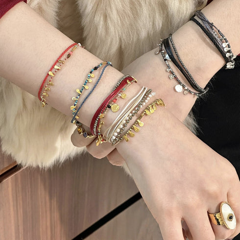 Gold Coin Pendant Bracelet - Zafari Studio Jewelry