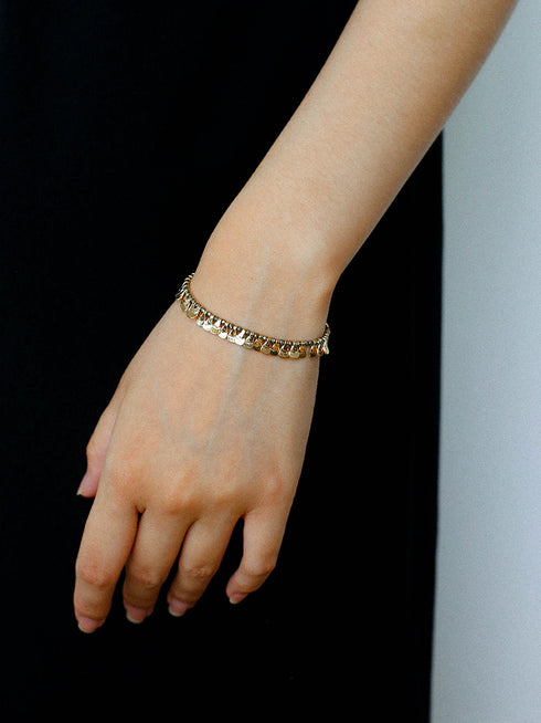 Gold Coin Pendant Bracelet - Zafari Studio Jewelry