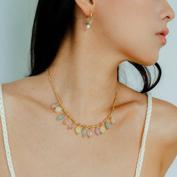 Bohemian Colorful Crystal Multi-pendant Necklace - Zafari Studio Jewelry