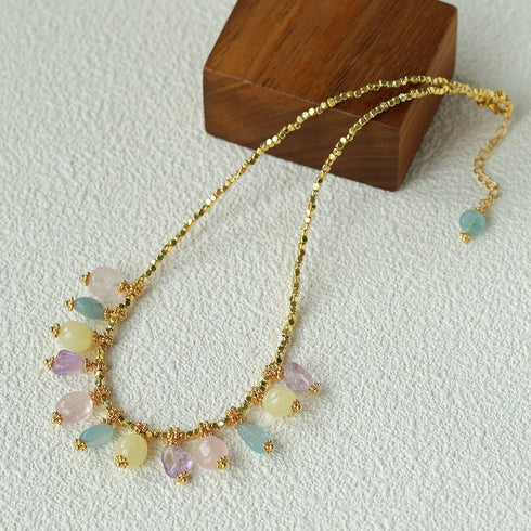 Bohemian Colorful Crystal Multi-pendant Necklace - Zafari Studio Jewelry