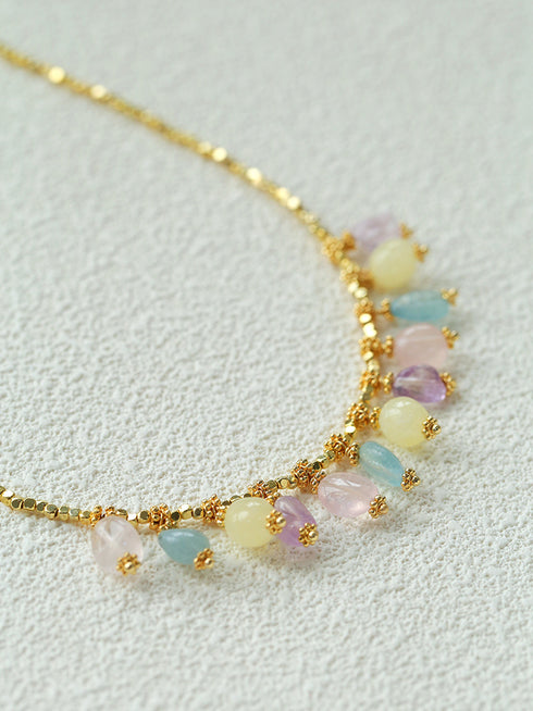 Bohemian Colorful Crystal Multi-pendant Necklace - Zafari Studio Jewelry