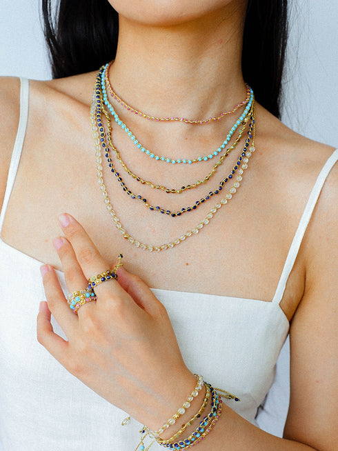 Braided Stones Necklace - Zafari Studio Jewelry