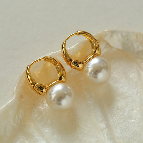 Classic Bucket-Shaped Swarovski Pearl Earrings - Zafari Studio - Zafari Jewlery
