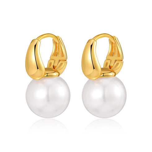 Classic Bucket-Shaped Swarovski Pearl Earrings - Zafari Studio Jewelry