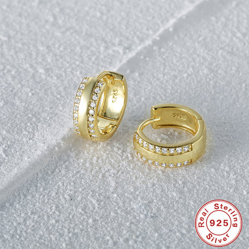 Chunky Hoop Zirconia Earrings - Zafari Studio Jewelry