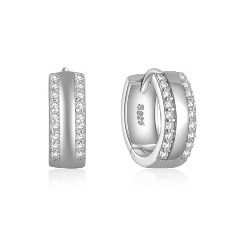 Chunky Hoop Zirconia Earrings - Zafari Studio Jewelry